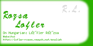 rozsa lofler business card